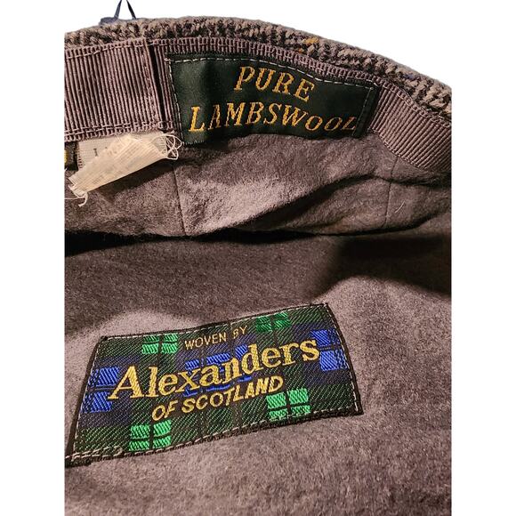 Vintage Alexanders of Scotland Pure Lambswool Newsboys Cap Tweed Herringbone - Picture 8 of 8